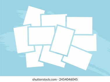 Pictures or photos frame collage. comics page grid layout abstract photo frames and digital photo wall template