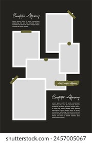 Pictures or photos frame collage. comics page grid layout abstract photo frames and digital photo wall template
