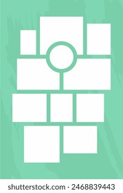 Pictures or photos frame collage. comics page grid layout abstract photo frames and digital photo wall template