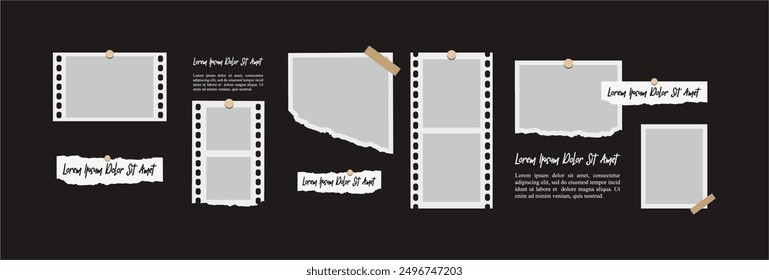 Pictures or photos frame collage. comics page grid layout abstract photo frames and digital photo wall template