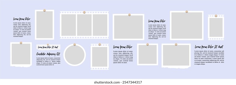 Pictures or photos frame collage comics page grid layout abstract photo frames and digital photo wall template