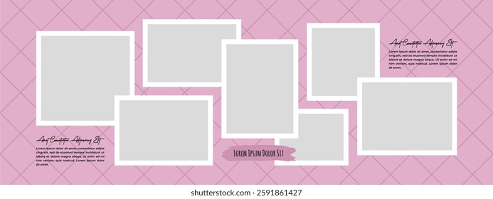 Pictures or photos frame collage. comics page grid layout abstract photo frames and digital photo wall template