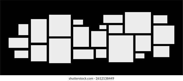 Pictures or photos frame collage. comics page grid layout abstract photo frames and digital photo wall template
