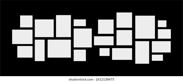 Pictures or photos frame collage. comics page grid layout abstract photo frames and digital photo wall template