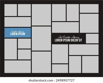 Pictures or photos frame collage and digital photo wall template