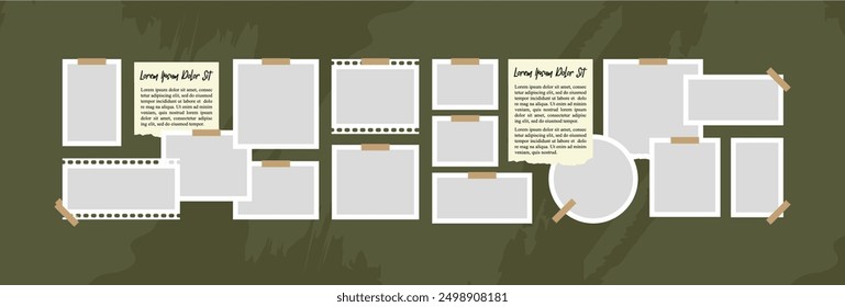Pictures or photos frame collage and digital photo wall template