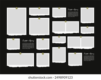 Pictures or photos frame collage and digital photo wall template