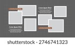 Pictures or photos frame collage layout abstract photo frames and digital photo wall template