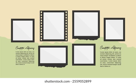 Pictures or photos frame collage layout abstract photo frames and digital photo wall template