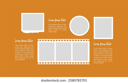 
Pictures or photos frame collage layout abstract photo frames and digital photo wall template