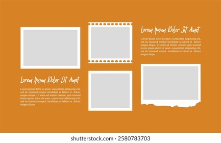 
Pictures or photos frame collage layout abstract photo frames and digital photo wall template