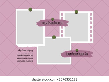 Pictures or photos frame collage layout abstract photo frames and digital photo wall template
