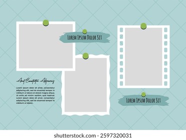 Pictures or photos frame collage layout abstract photo frames and digital photo wall template