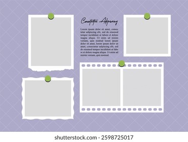 
Pictures or photos frame collage layout abstract photo frames and digital photo wall template