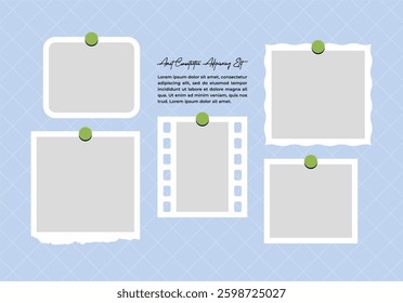 
Pictures or photos frame collage layout abstract photo frames and digital photo wall template