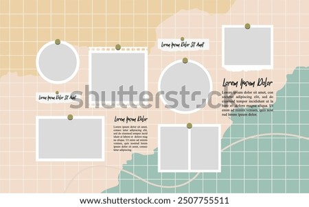 Pictures or photos frame collage layout abstract photo frames and digital photo wall template