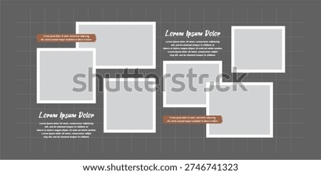 Pictures or photos frame collage layout abstract photo frames and digital photo wall template