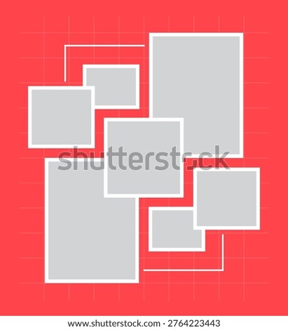 
Pictures or photos frame collage layout abstract photo frames and digital photo wall template