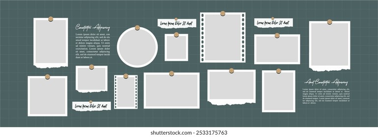 Pictures or photos frame collage, page grid layout abstract photo frames and digital photo wall template