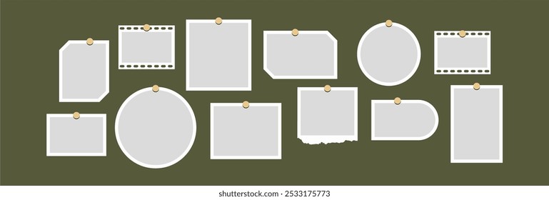 Pictures or photos frame collage, page grid layout abstract photo frames and digital photo wall template