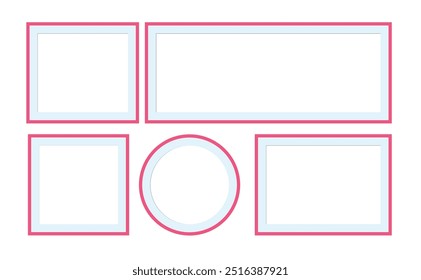 Pictures or photos frame . comics page grid layout abstract photo frames and digital photo wall template