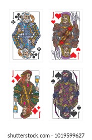 Pictures of playing cards King Hearts, Diamonds, Club and Spades