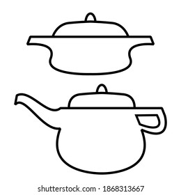 pictures of pots and teapots for children's coloring books