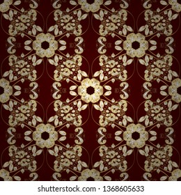 Pictures in red, brown and beige colors. Background for Fabric, Textile, Print and Invitation. Seamless pattern. Flourish labels. Vector calligraphy swirls, swashes, ornate motifs and scrolls.