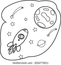 Bilder von Raketen im Weltraum für Farbstoffe für Kinder