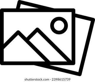 Pictures single vector line icon