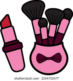 pictures of some kinds of women's make-up tools.