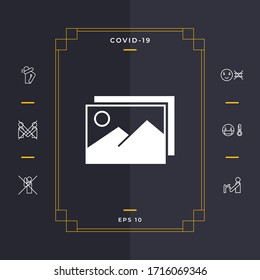 Icono de símbolo de imágenes. Elementos gráficos para el diseño