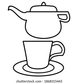 pictures of teapots and cups for children's coloring books