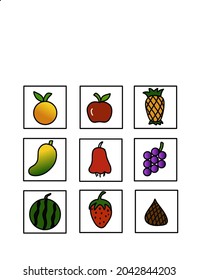 pictures of various kinds of fruit to learn addition and subtraction
