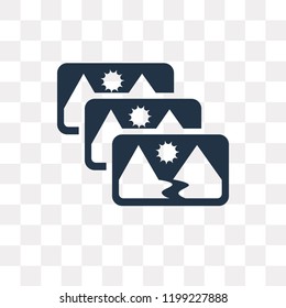 Pictures vector icon isolated on transparent background, Pictures transparency concept can be used web and mobile