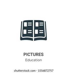 Pictures vector icon on white background. Flat vector pictures icon symbol sign from modern graduation and education collection for mobile concept and web apps design.