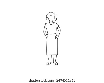 pictures of women in different poses. Character vector flat design.