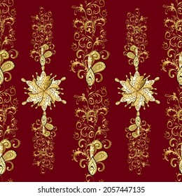 Pictures in yellow, brown and red colors. Orient vector classic vintage pattern. Orient background. Seamless abstract background with cute elements. Fantasy illustration.