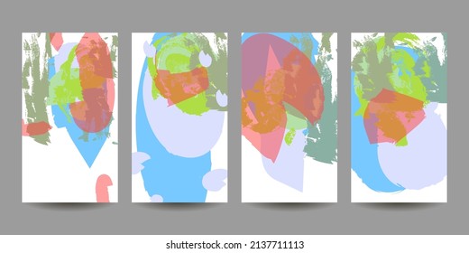 Picturesque patel restrained Elegant natural pastel muted pale calm tones card templates set. Collection of romantic invitations with abstraction