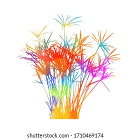 picturesque silhouette of grass on white background. Vector illustration