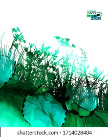 picturesque silhouette of grass on white background. Vector illustration