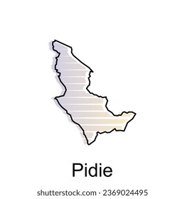 Pidie map City. vector map of province Aceh capital Country colorful design, illustration design template on white background