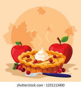 pie with apples for thanksgiving day