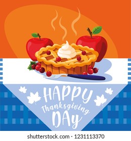 pie with apples for thanksgiving day in table