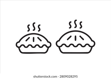 Pie Bakery Dessert Line Icons Set for Food and Baking Design
