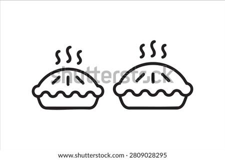 Pie Bakery Dessert Line Icons Set for Food and Baking Design