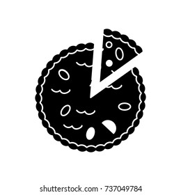 pie bakery icon, vector illustration, black sign on isolated background