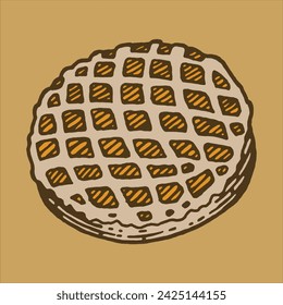 pie, bakery illustration kit. hand drawing illustration, vector, pastry,  apple pie