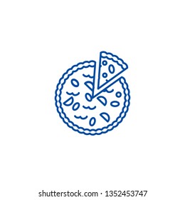 Pie bakery line icon concept. Pie bakery flat  vector symbol, sign, outline illustration.