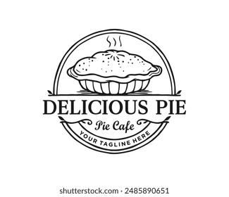pie bakery logo vector. white background
